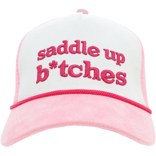 Saddle Up Pink Suede Adjustable Trucker Hat