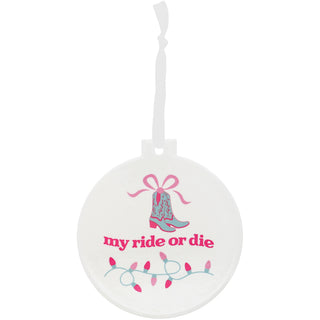 Ride Or Die 3.5" Ceramic Ornament