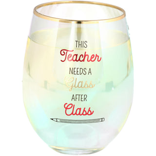 Glass After Class 18 oz Stemless Wine Glass