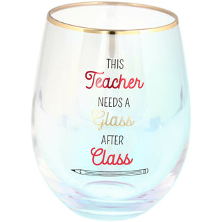 Glass After Class 18 oz Stemless Wine Glass