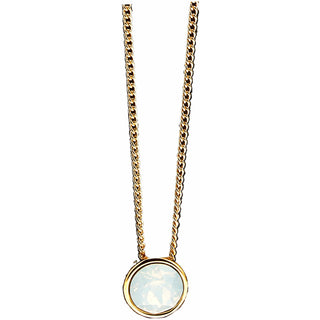 Best Teacher White Opal 16"-17.5" Gold Plated Necklace