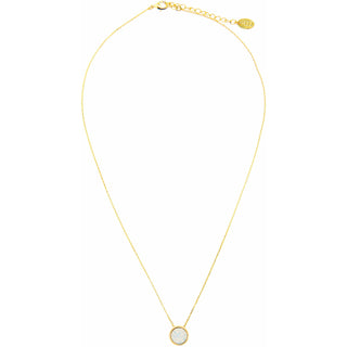 Elementary White Opal 16"-17.5" Gold Plated Necklace