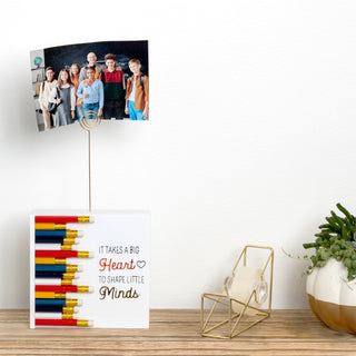 Big Heart 5" MDF Plaque with Photo Clip