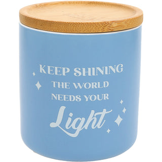 Light 8 oz 100% Soy Wax Candle with Bamboo Lid, Scent: Lavender