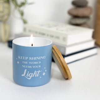 Light 8 oz 100% Soy Wax Candle with Bamboo Lid, Scent: Lavender