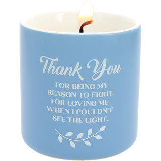 Thank You 8 oz 100% Soy Wax Candle with Bamboo Lid, Scent: Lavender