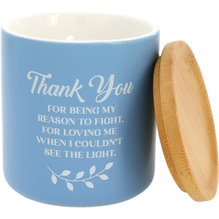 Thank You 8 oz 100% Soy Wax Candle with Bamboo Lid, Scent: Lavender