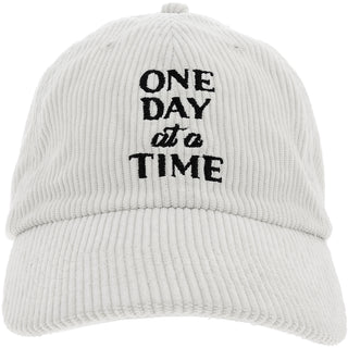 One Day White Adjustable Corduroy Hat