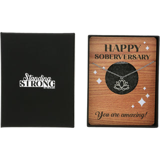 Soberversary Adjustable Rhodium Plated Necklace
