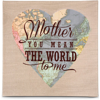 Mother 5" x 5" Canvas Heart Plaque