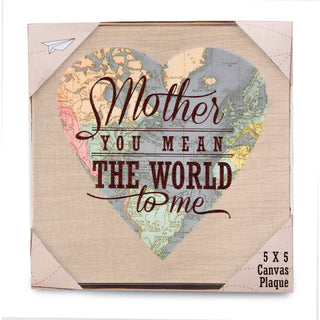 Mother 5" x 5" Canvas Heart Plaque