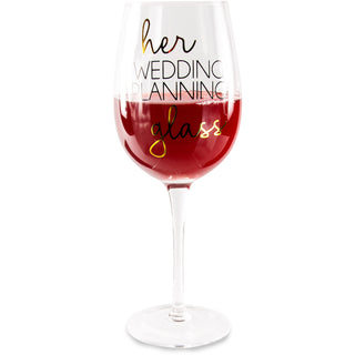 Wedding Planning 16 oz Crystal Wine Glass