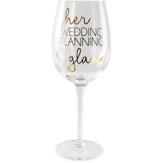 Wedding Planning 16 oz Crystal Wine Glass