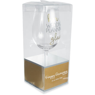 Wedding Planning 16 oz Crystal Wine Glass