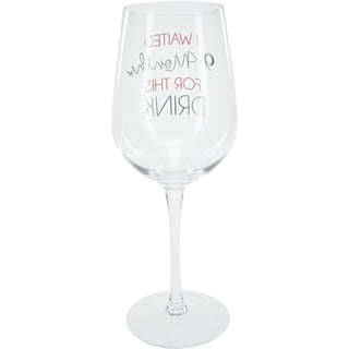 9 Months Pink 16 oz Crystal Wine Glass