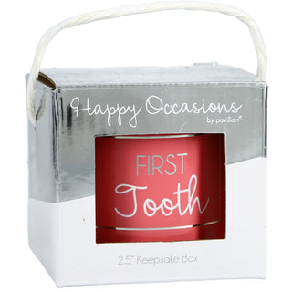 First Tooth Pink 2.5" Glass Memory Box