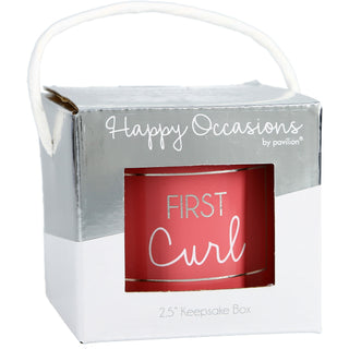 First Curl Pink 2.5" Glass Memory Box