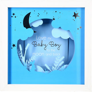 Baby Boy 7.75" Shadow Box Frame (Holds 4" x 4" Photo)