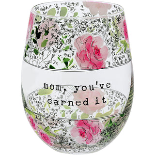 Mom 18 oz Stemless Wine Glass