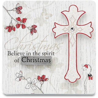 Christmas Spirit 3" x 3" Self-Standing Plaque