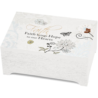 Faith 6" x 4" Rectangular Music Box