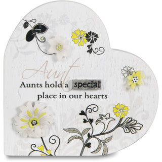 Aunt 3" Self-Standing Heart Plaque