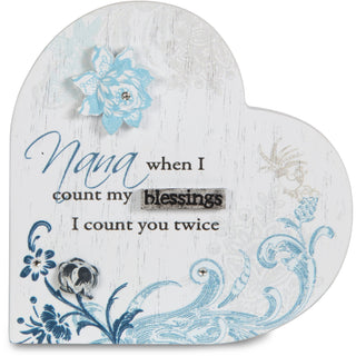 Nana 3" Self-Standing Heart Plaque