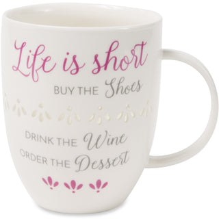 Life is Short 24 oz Pierced Porcelain Cup