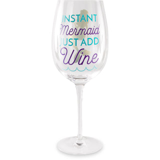 Instant Mermaid 12 oz Crystal Wine Glass