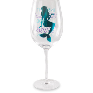 Instant Mermaid 12 oz Crystal Wine Glass