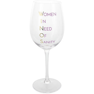 W. I. N. O. S. 12 oz Crystal Wine Glass