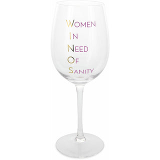 W. I. N. O. S. 12 oz Crystal Wine Glass