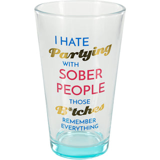 Partying 16 oz Pint Glass Tumbler