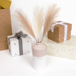 Love You 6" Vase with Pampas Grass