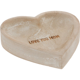 Love You Mom 4" Wood Keepsake Dish