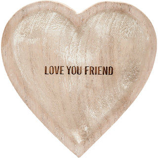 Love You Friend 4" Wood Keepsake Dish