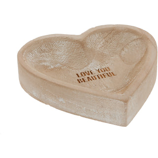 Love You Beautiful 4" Wood Keepsake Dish