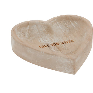 Love You Sister 4" Wood Keepsake Dish