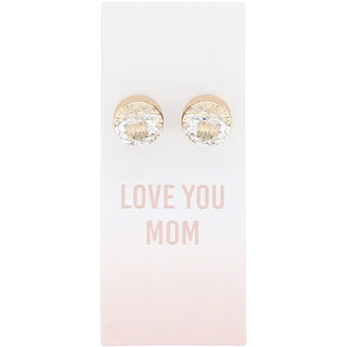 Love You Mom 14K Gold Plated Earring in a Bottle