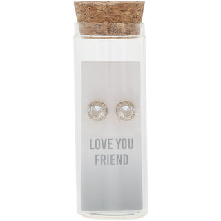 Love You Friend 14K Gold Plated Earring in a Bottle