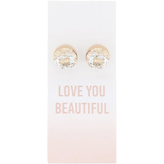 Love You Beautiful 14K Gold Plated Earring in a Bottle