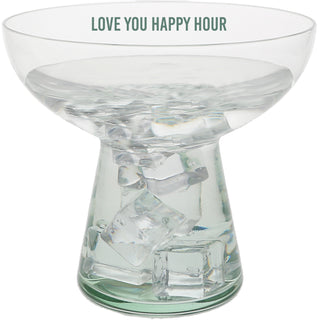 Love You Happy Hour 15 oz Cocktail Glass