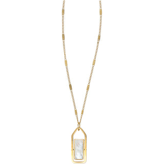 Mom - Mother of Pearl 16.5"-18.5" 14K Gold Plated Necklace