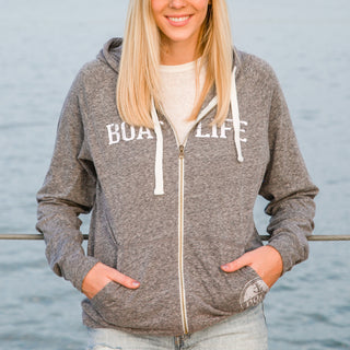 Boat Life Dark Gray Unisex Hooded Sweatshirt