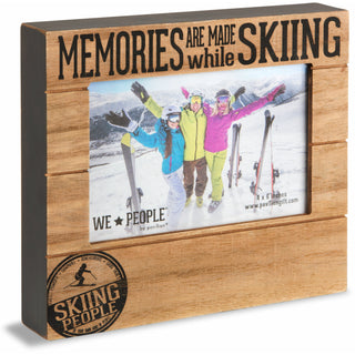 Skiing People 6.75" x 7.5" Frame (Holds 4" x 6" photo)