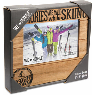 Skiing People 6.75" x 7.5" Frame (Holds 4" x 6" photo)