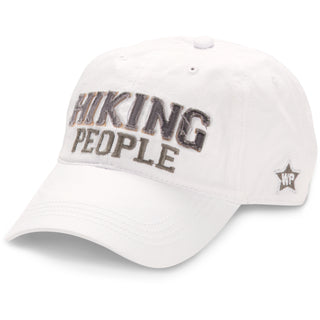 Hiking People White Adjustable Hat