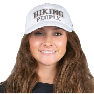 Hiking People White Adjustable Hat