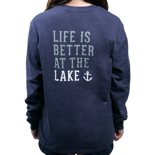 Lake People Navy Unisex Long Sleeve T-Shirt