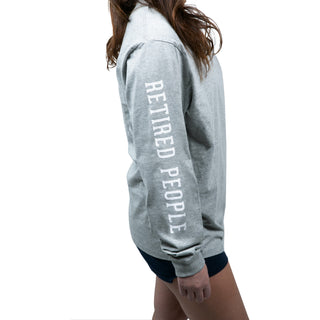 Retired People Medium Heather Gray Unisex Long Sleeve T-Shirt